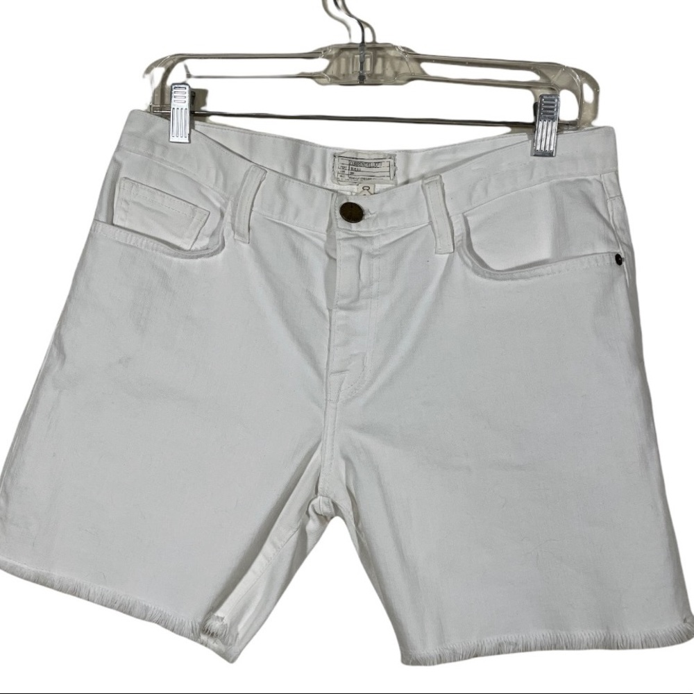 💛💛 4/$25 Current/Elliot Solid White The Boyfriend Rolled Short/ raw hem/ 28